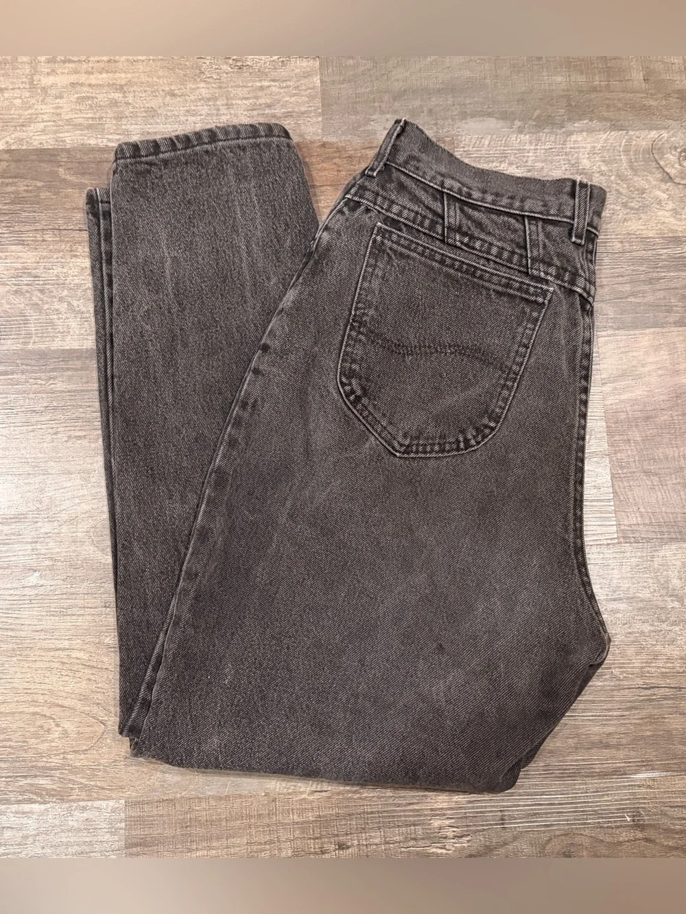 Lee Men's Washed Black Tapered Straight Jeans